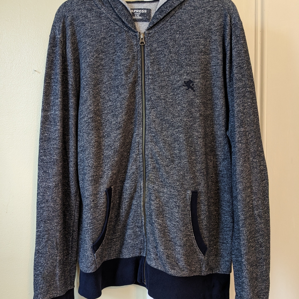 Express Blue Zip Up Sweater